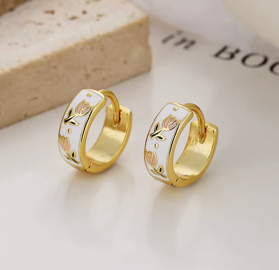 Timeless Tulip Sterling Silver Huggie Hoops