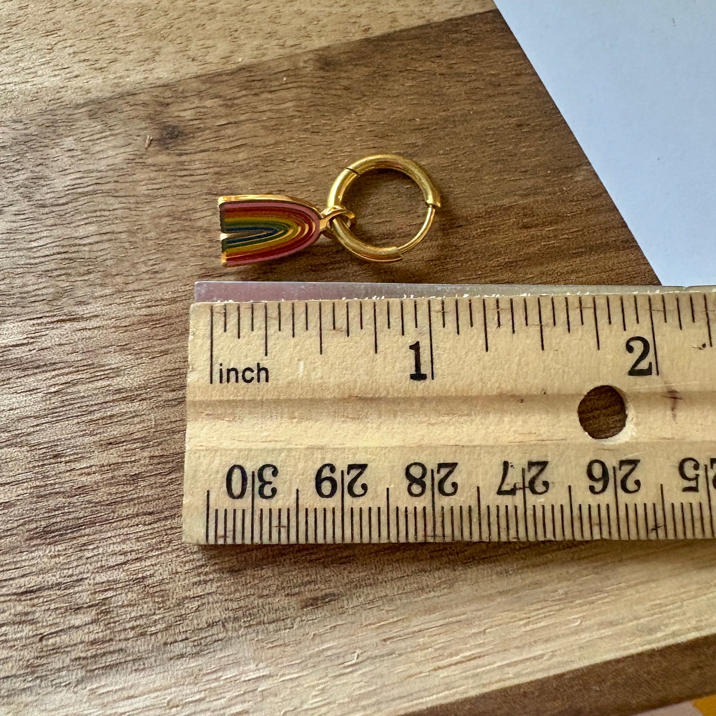 Rainbow Charm Huggies