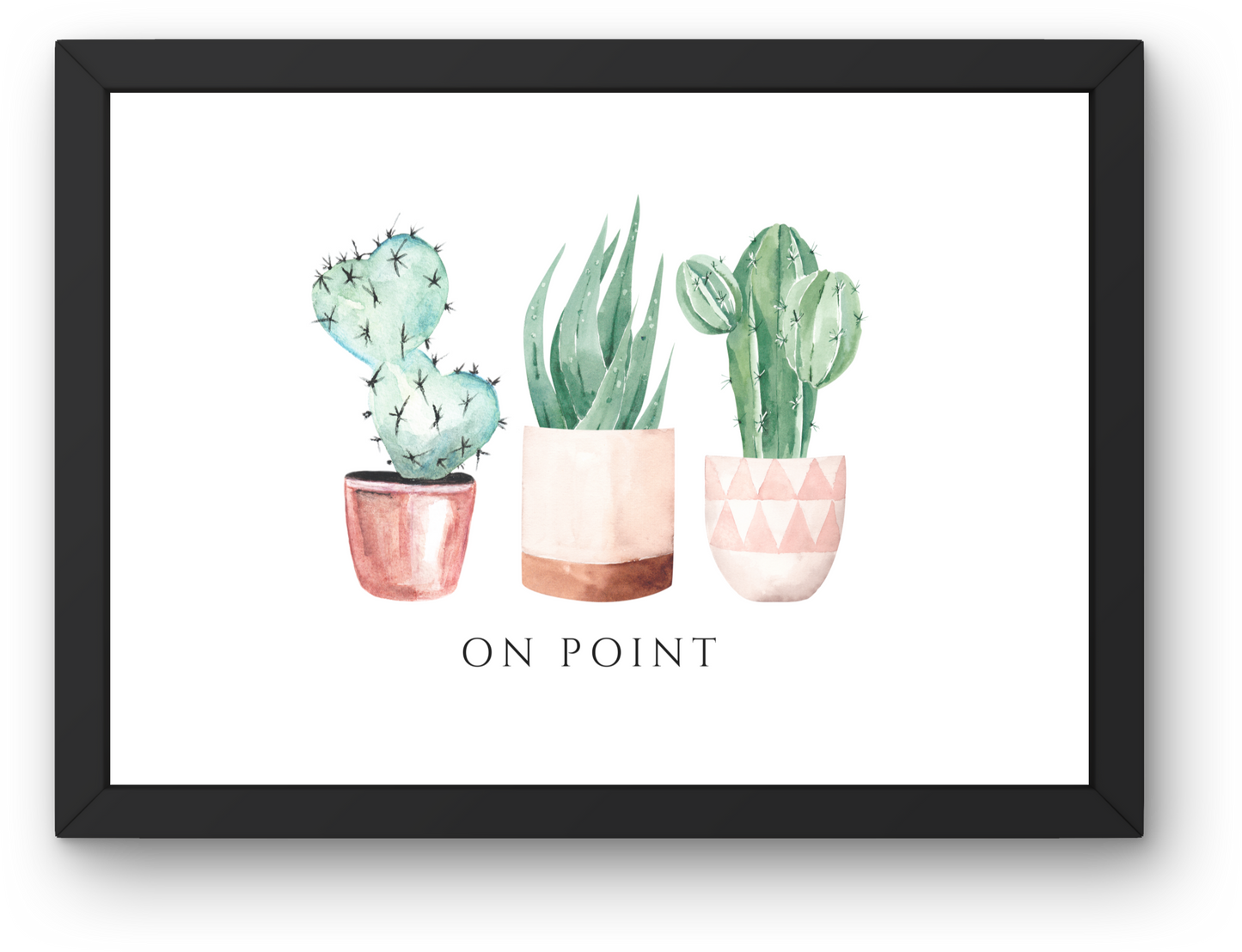On Point Watercolor Succulent Plant Art Print