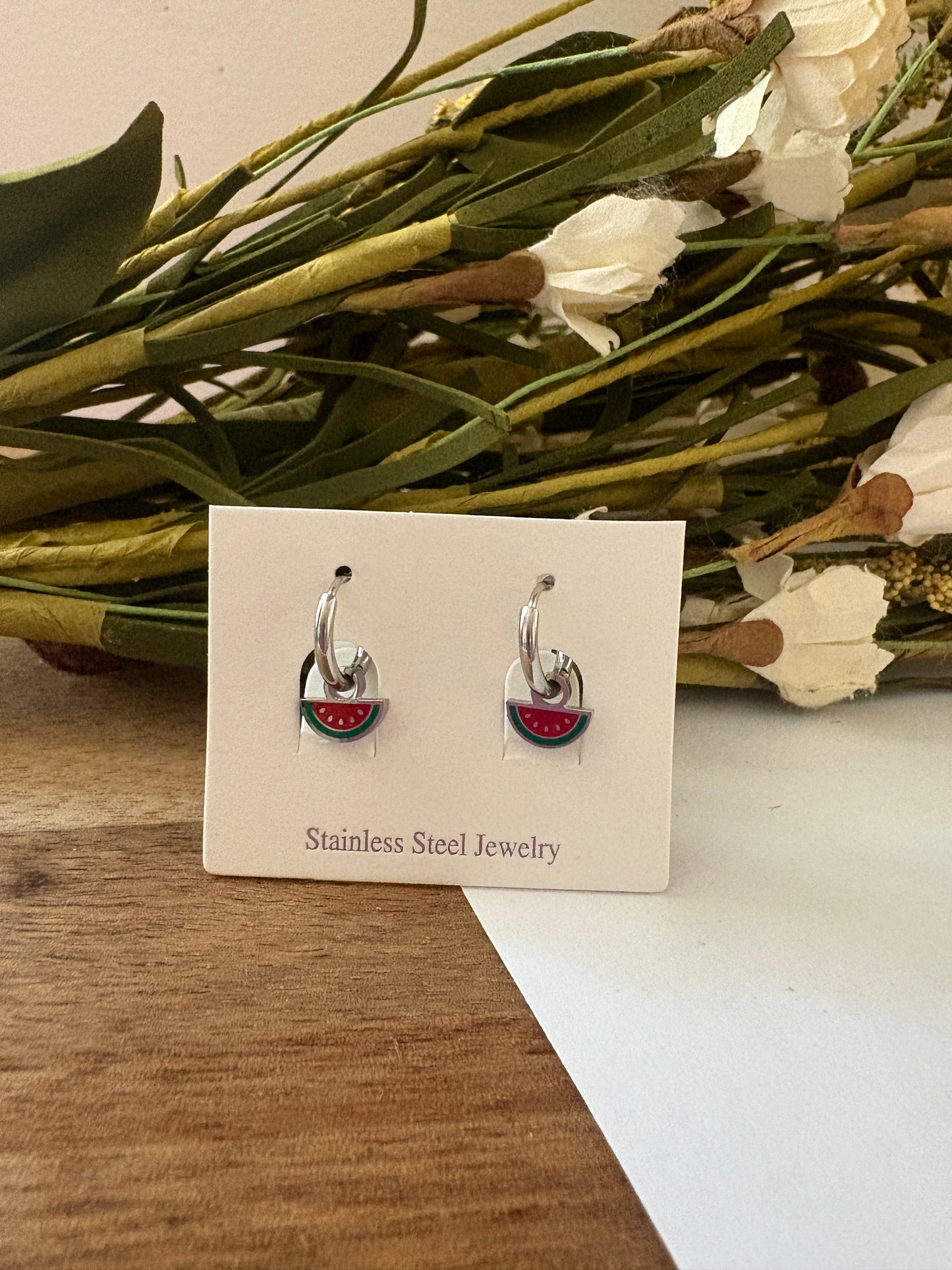Watermelon Mini Charm Huggies