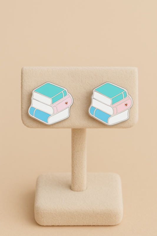 Book Lover Studs | Screw backs