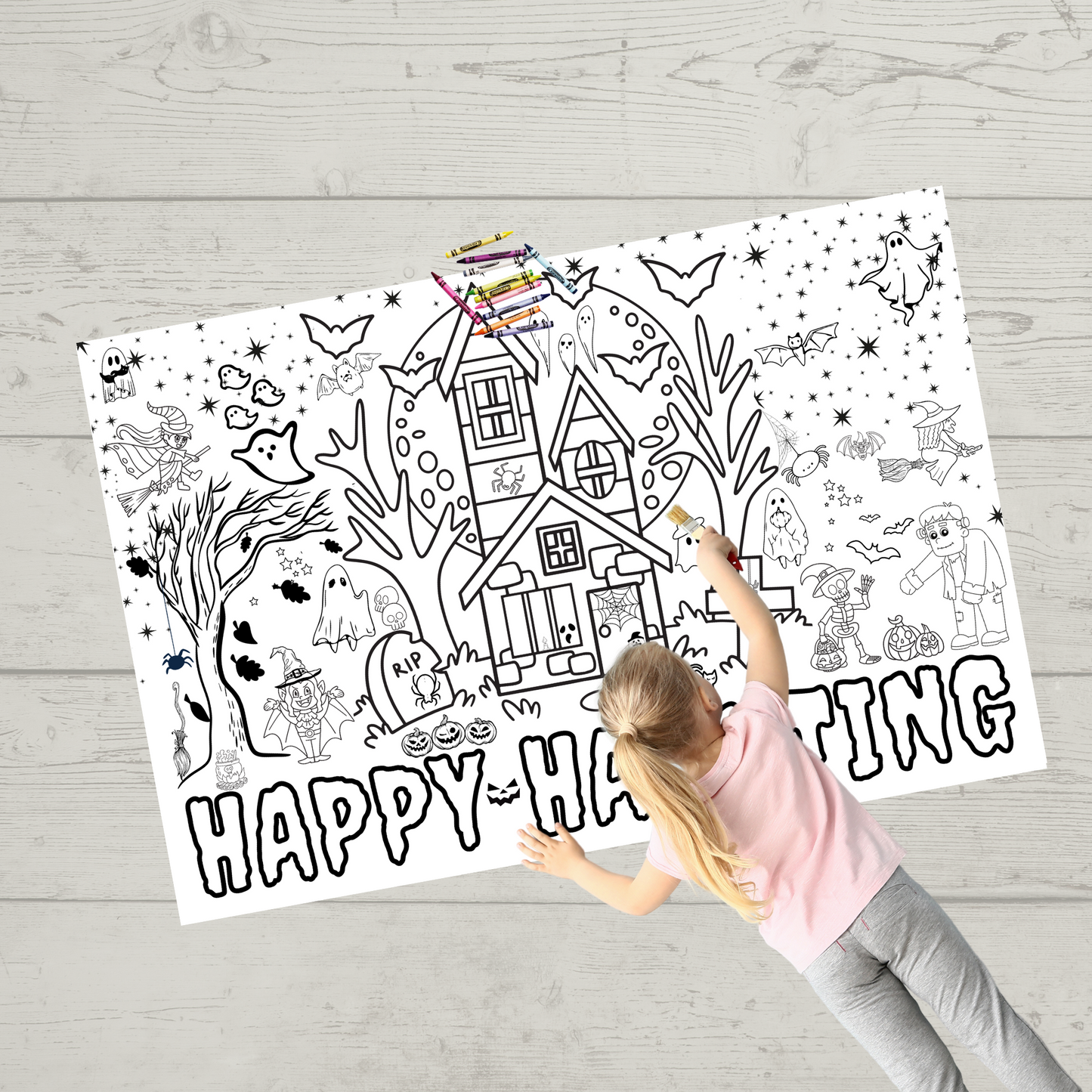 Happy Haunting Coloring Page | 24x36"