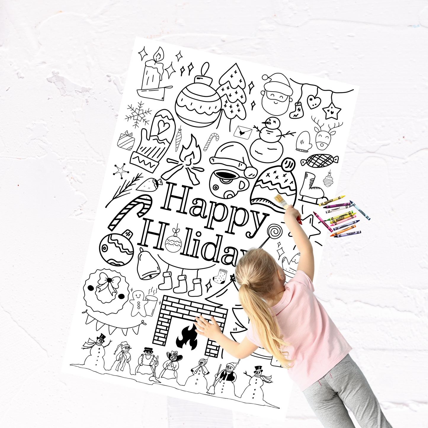 Happy Holidays Coloring Poster | 2 Sizes