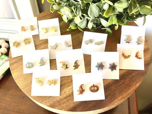 Spider + Bat Studs | Assymetrical Earrings