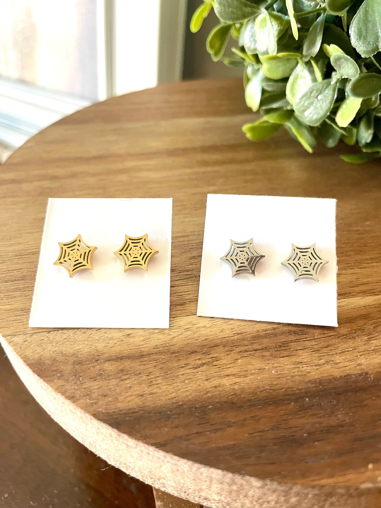 Spider Web Stud Earrings