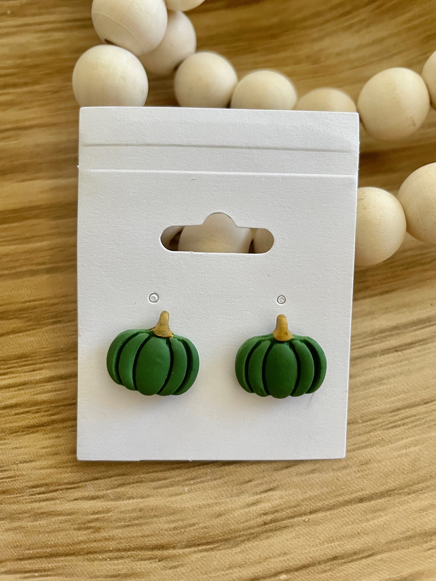 Clay Pumpkin Stud Earrings
