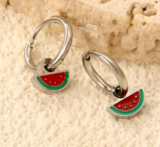 Watermelon Mini Charm Huggies