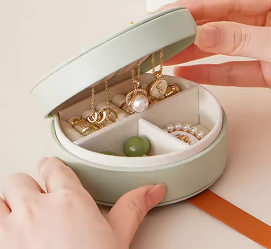 Round Travel Jewelry Box