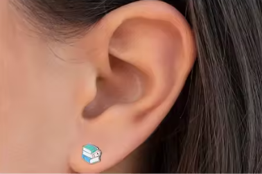 Book Lover Studs | Screw backs