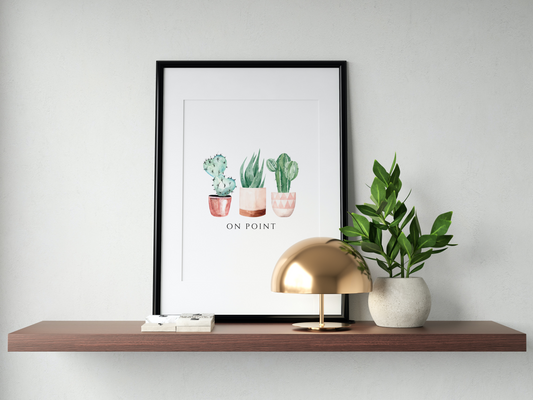 On Point Watercolor Succulent Plant Art Print