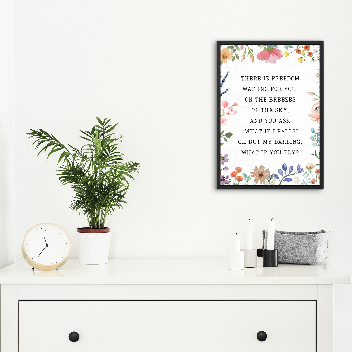 What If You Fly Floral Nursery Art Print | Nursery Decor