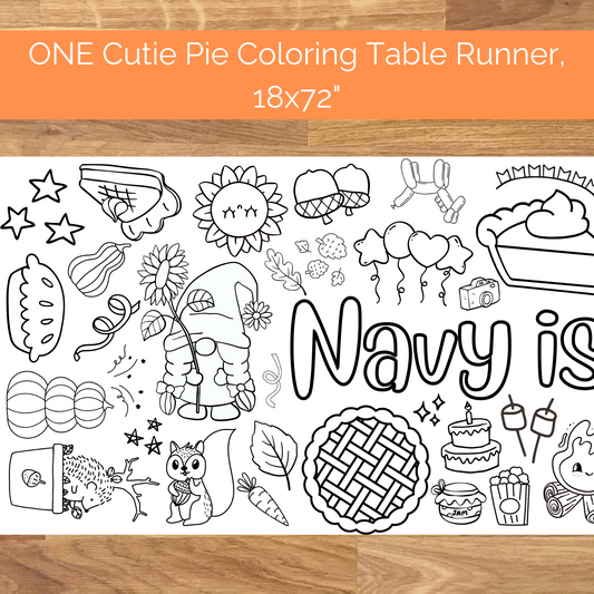 Custom Birthday Coloring Table Runner | Sweetie Pie Theme