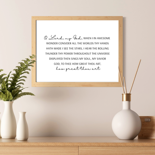 How Great Thou Art Print | Gospel Art Decor