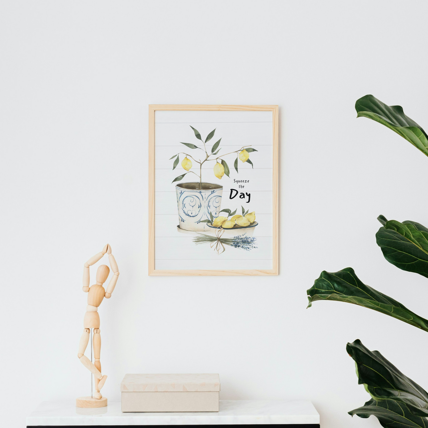 Squeeze the Day Lemon Art Print | Farmhouse Kitchen Decor