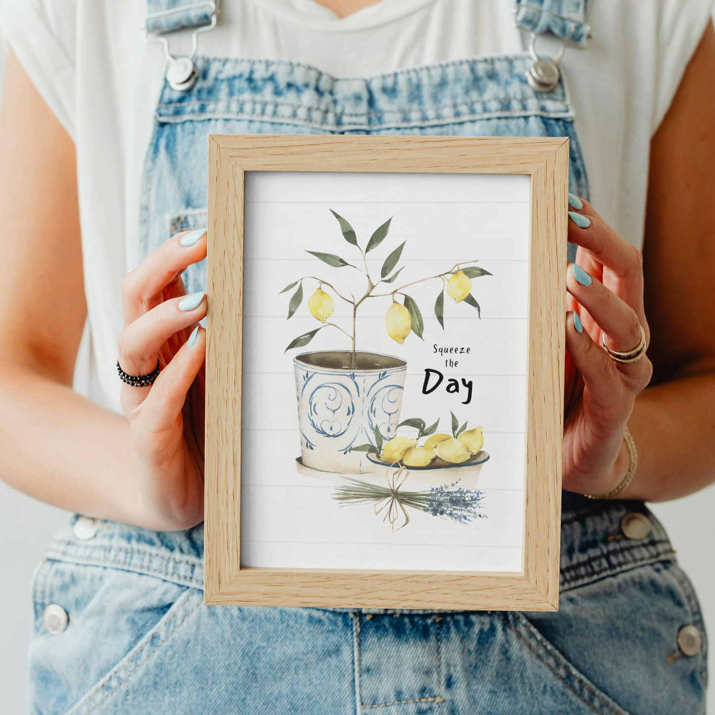 Squeeze the Day Lemon Art Print | Farmhouse Kitchen Decor