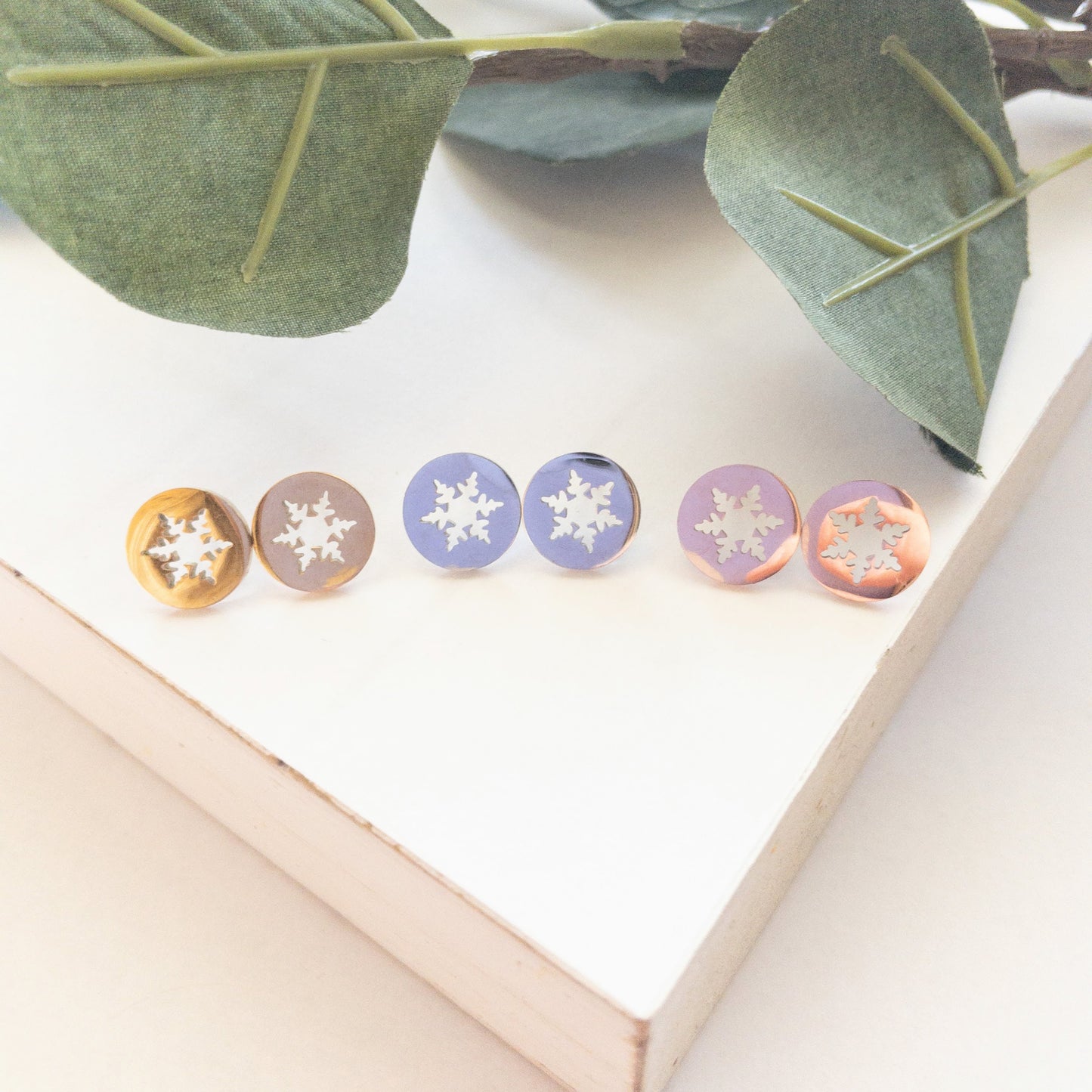 Snowflake Print Studs