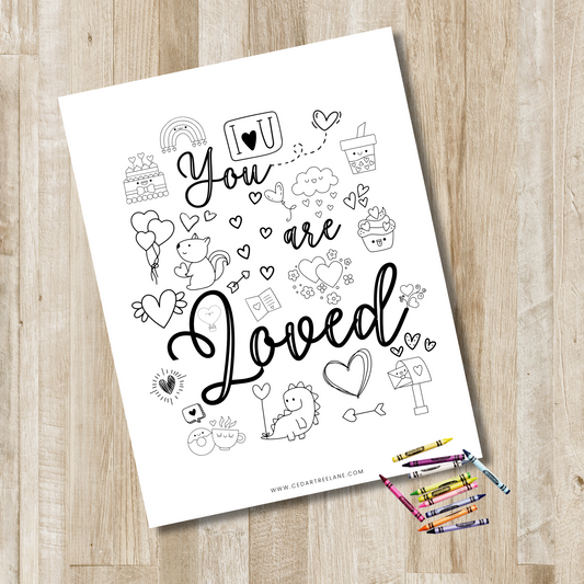 You Are Loved Coloring Page