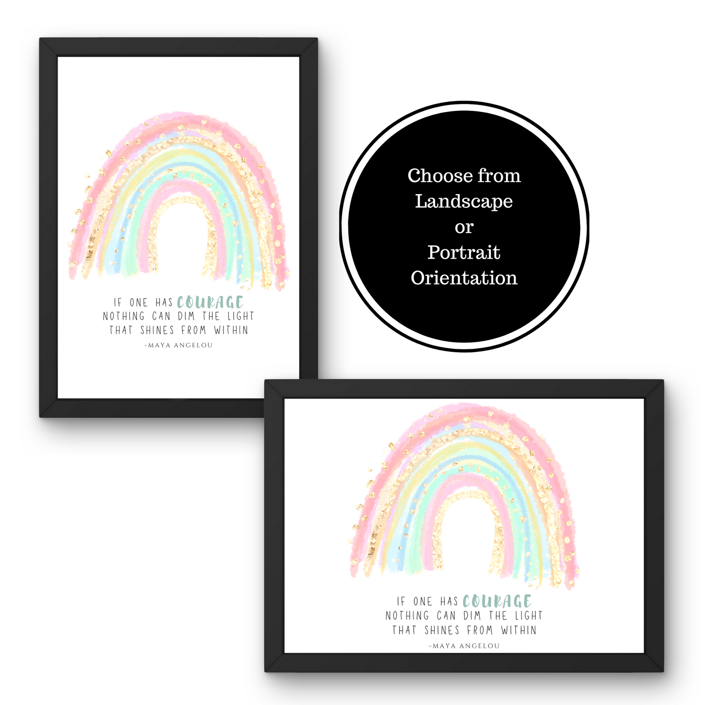Courage Pastel Rainbow Art Print