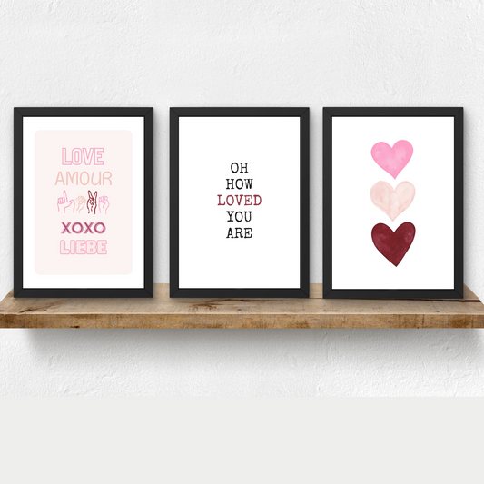 Oh How Loved You Are Art Print | Valentine Decor and party favor | Bedroom and Nursery Decor