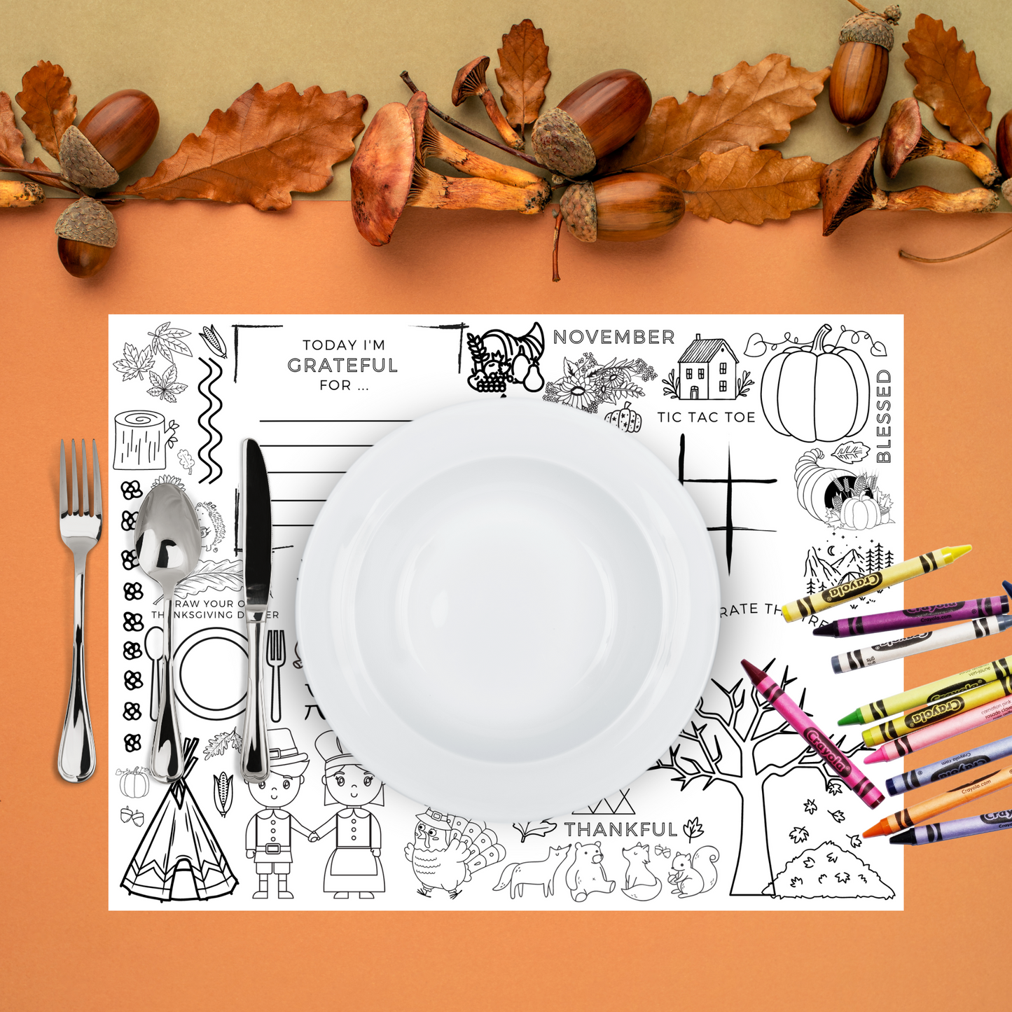 Thanksgiving Busy Place Mat | 6 pack