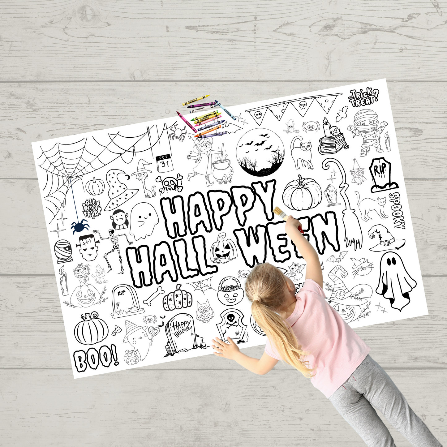 Happy Halloween Big Coloring Poster