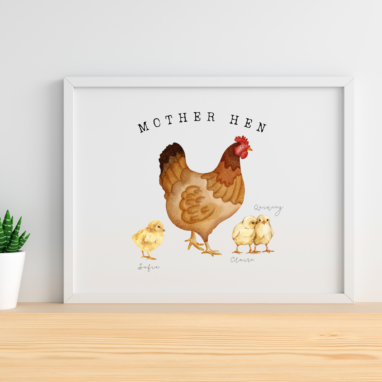 Custom Mother Hen Art Print | Personalized Gift