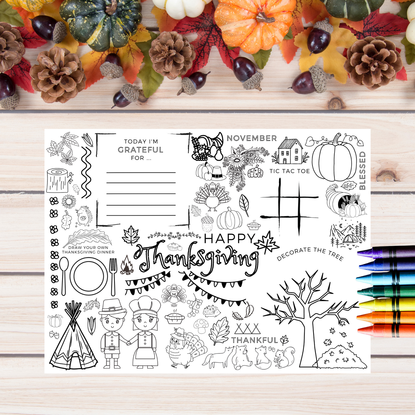 Thanksgiving Place Setting Busy Page | Digital Download