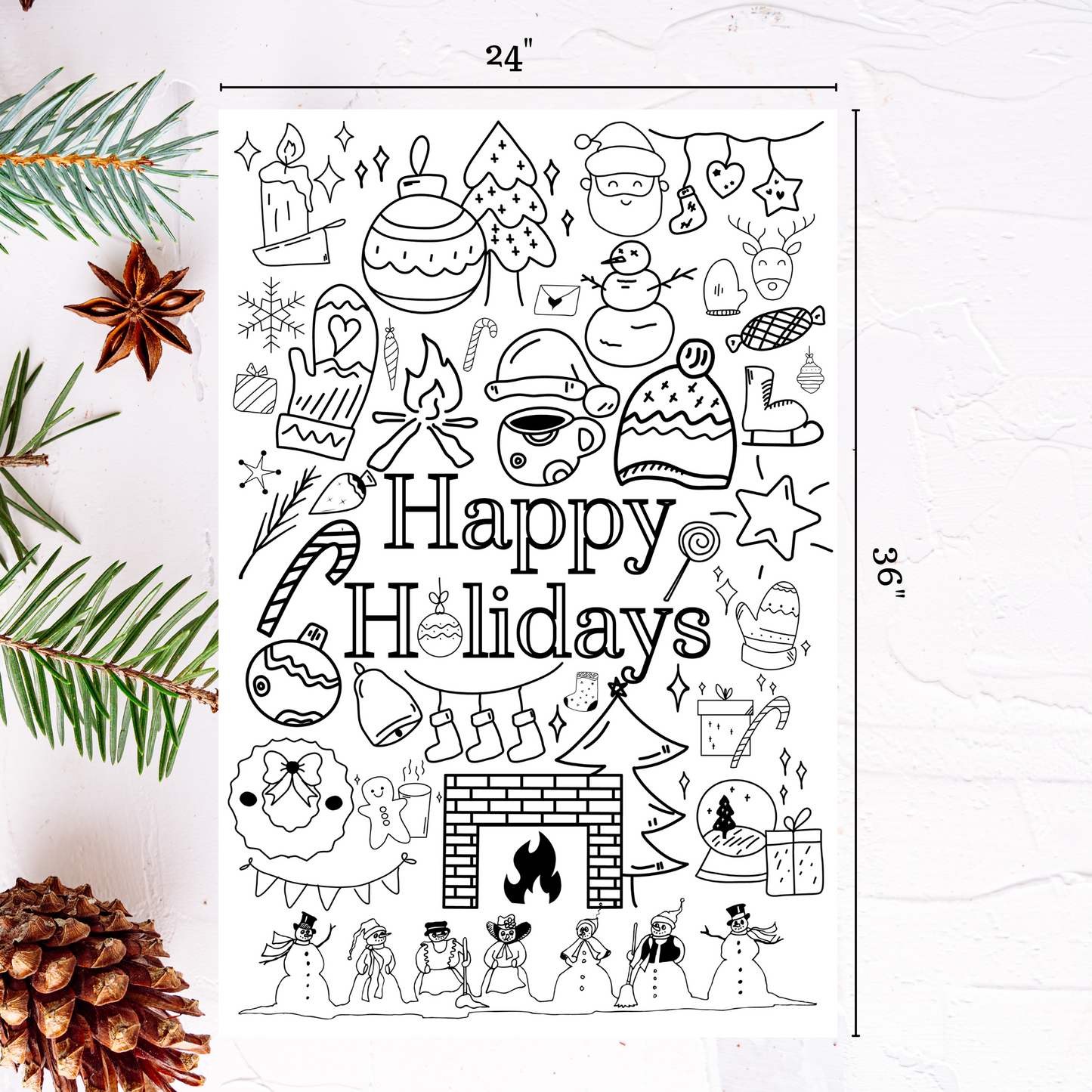Happy Holidays Coloring Poster