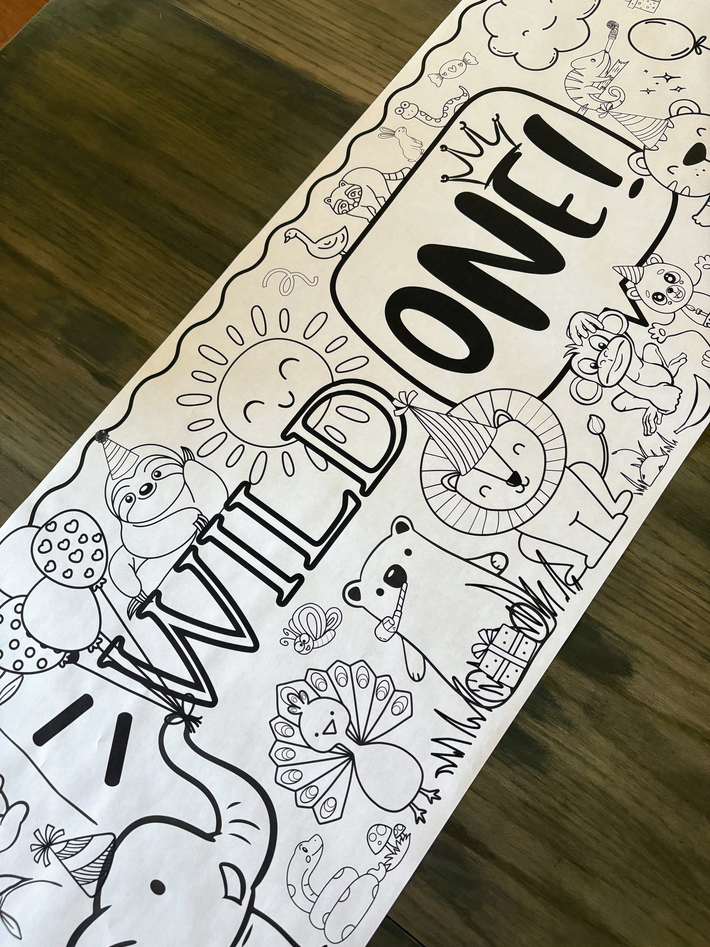 Wild ONE Safari Zoo Birthday Banner | First Birthday Table Runner