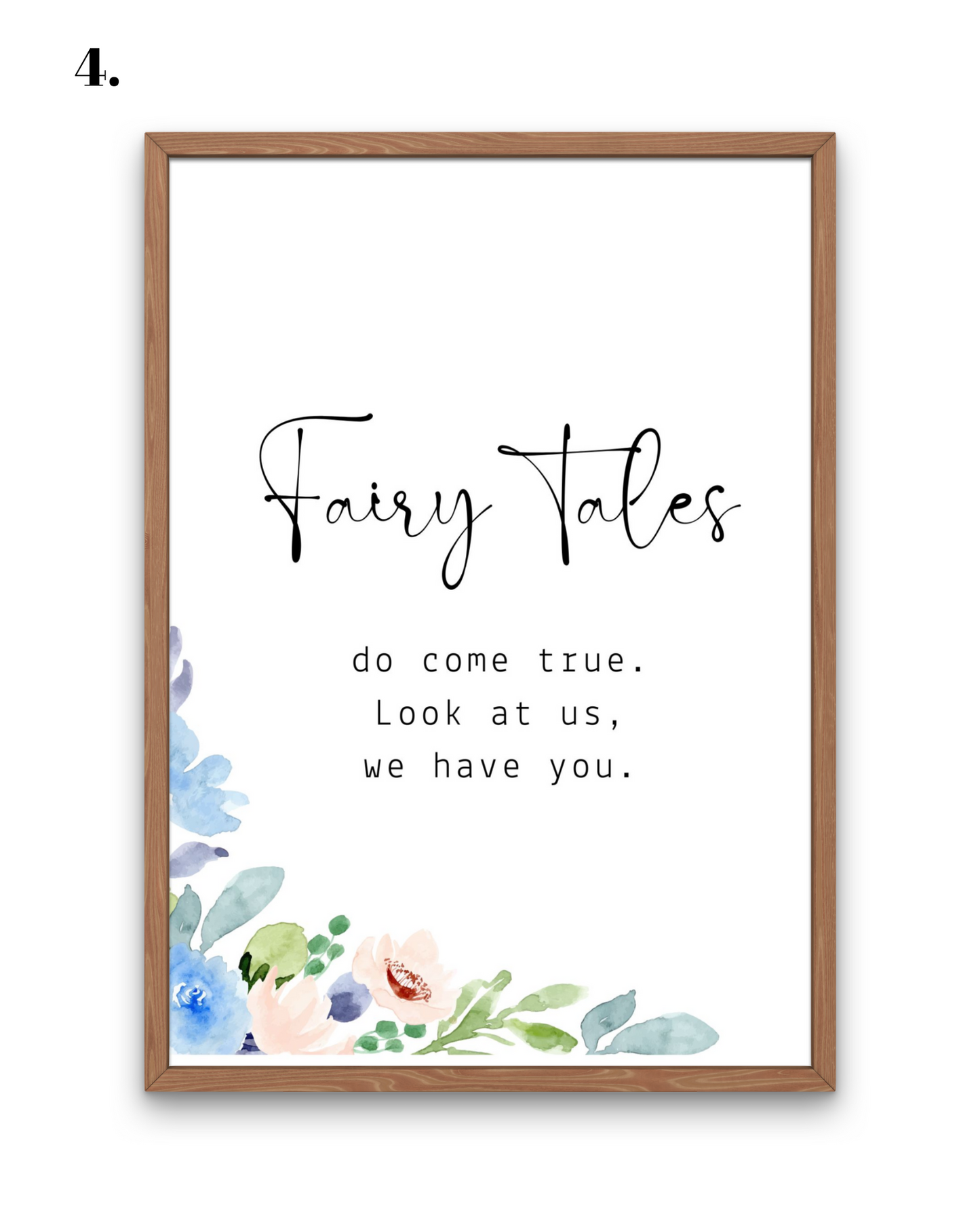 Fairy Tales Floral Baby Girl Nursery Wall Art Print | 6 Styles
