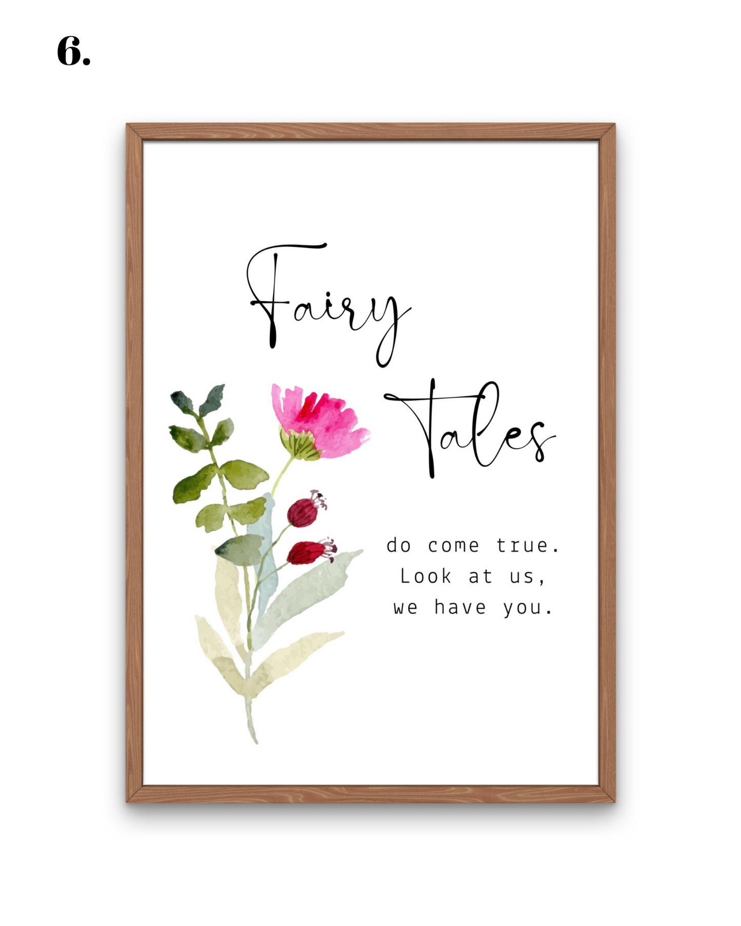 Fairy Tales Floral Baby Girl Nursery Wall Art Print | 6 Styles