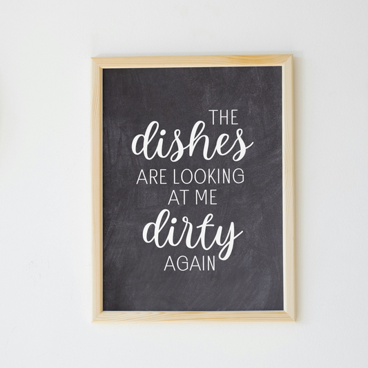 Dirty Dishes Art Print | Funny Kitchen Decor