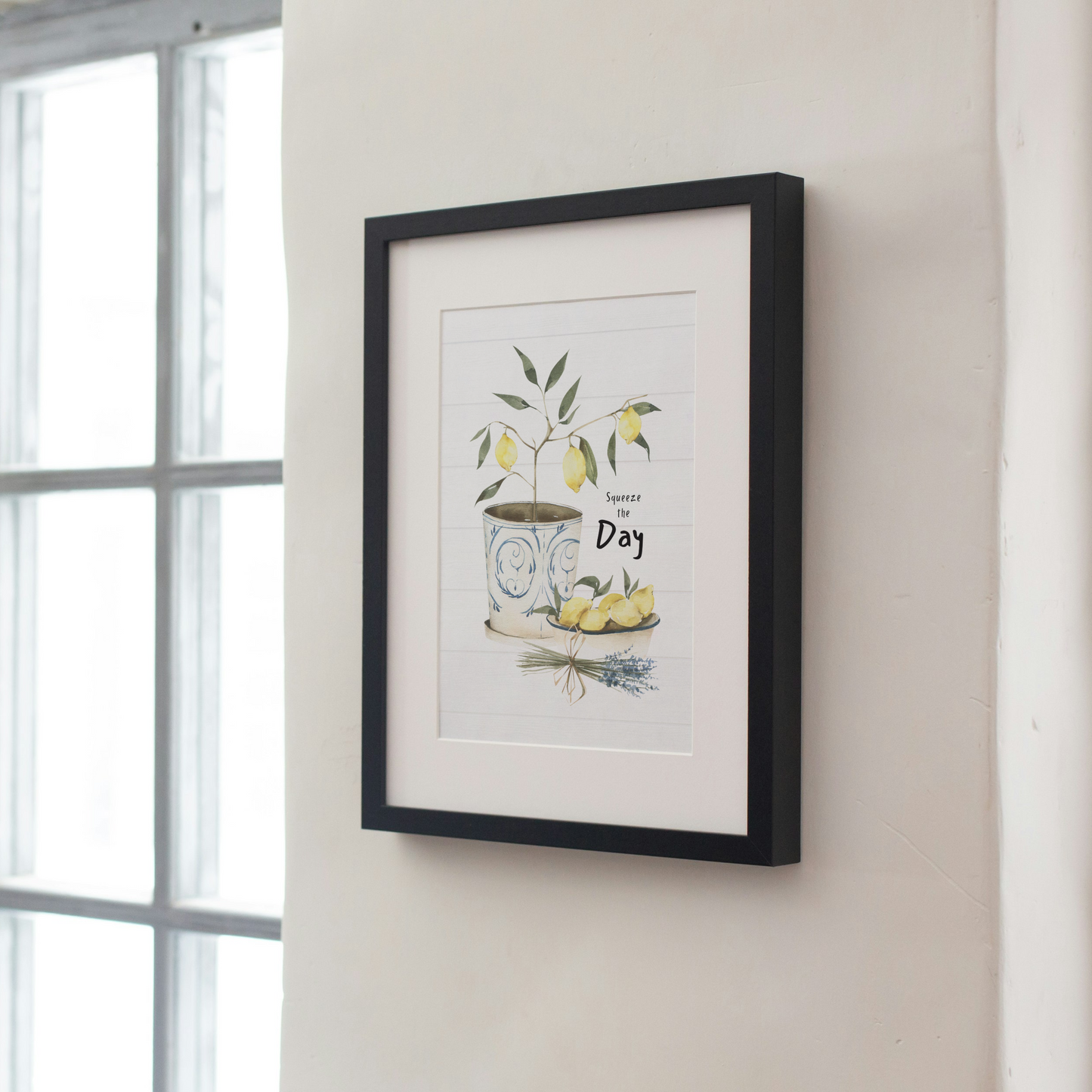 Squeeze the Day Lemon Art Print | Farmhouse Kitchen Decor